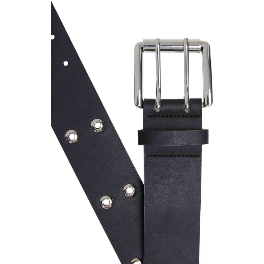 Urban Classics - Double Eyelet PU Riem - Zwart